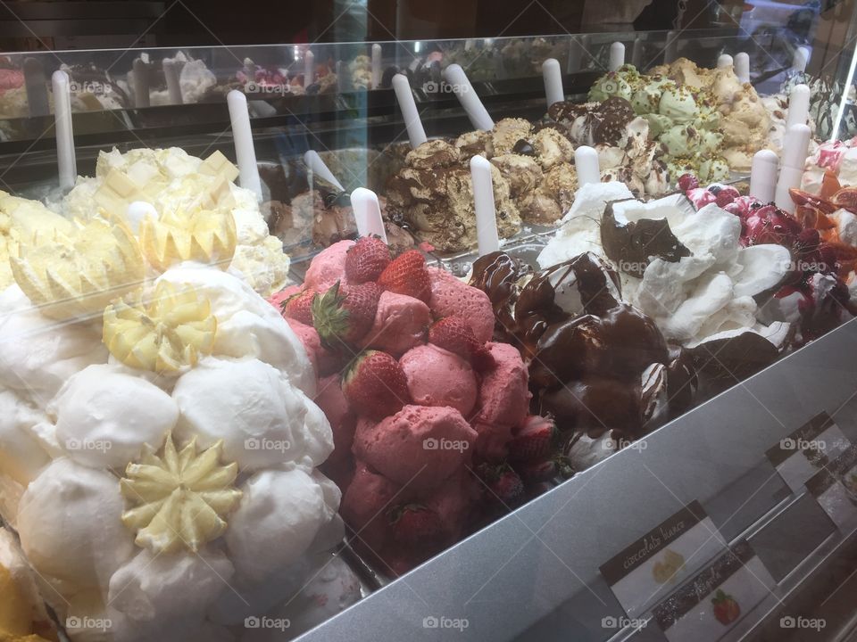 Gelato in a window display