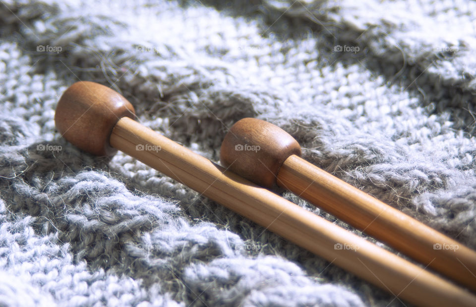 Knitting needle on crochet