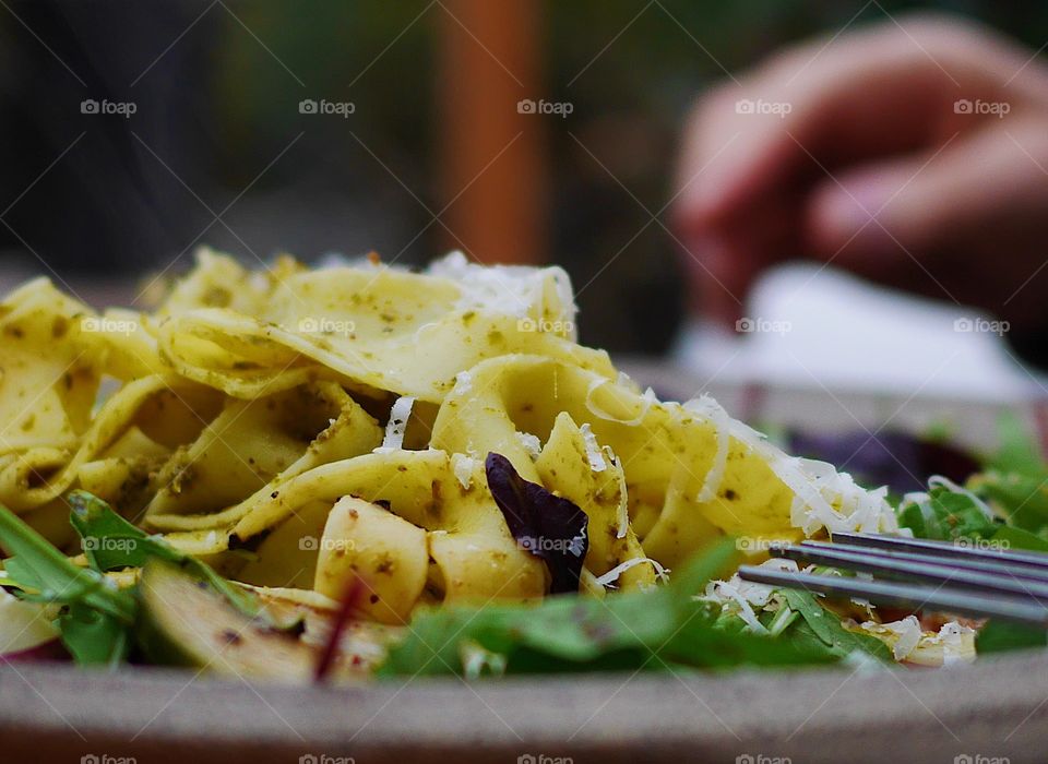 Close-up of pasta dish