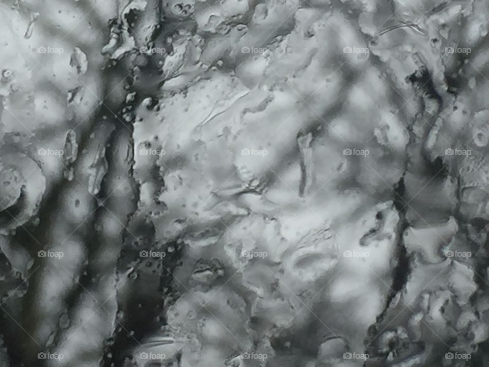 Water texture on window looking outside 