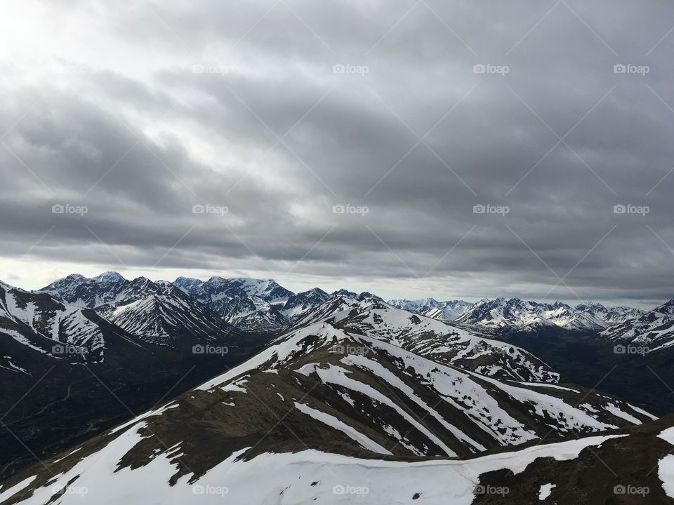 View of mountains during winter