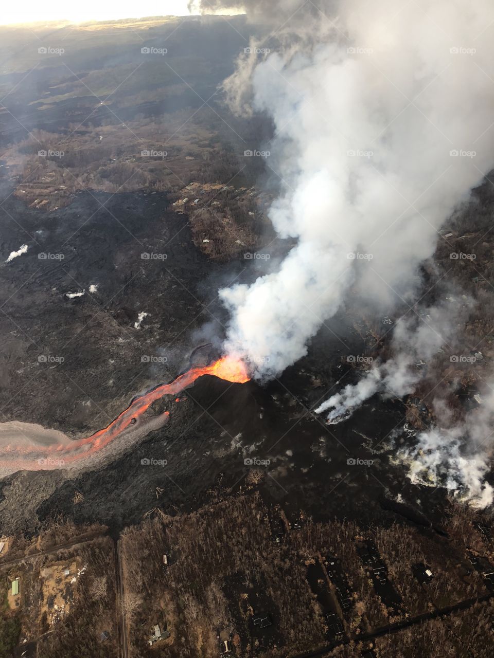 Volcano spewing out lava.