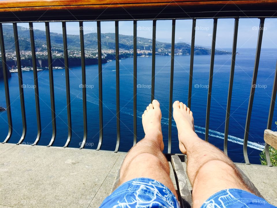 POV shot of a lazy day looking over Sorrento Italy.