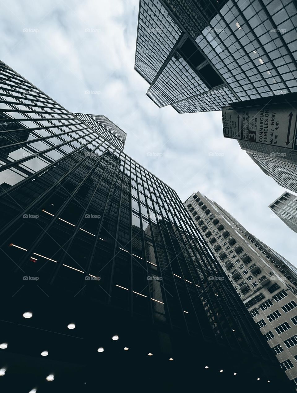 Modern business buildings. Skyscrapers of Manhattan New York.