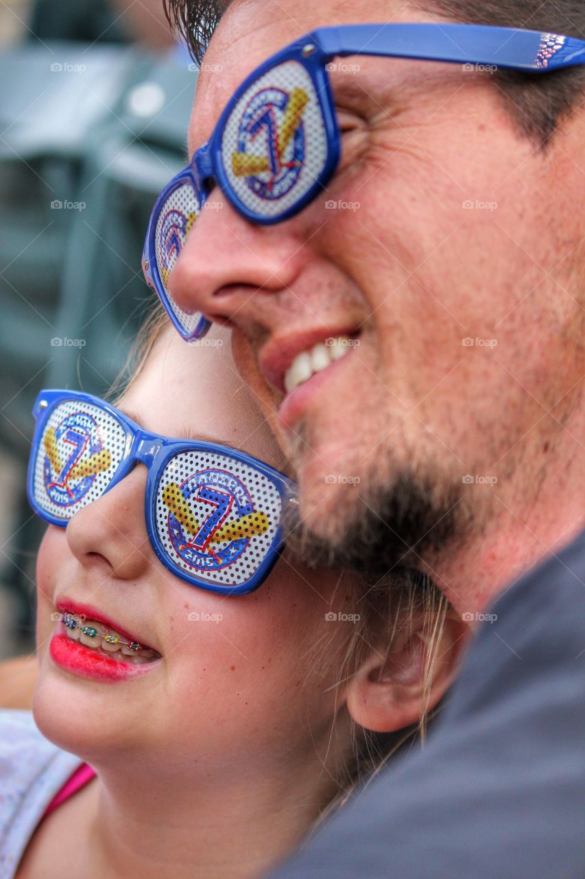 Close-up of happy father and daughter