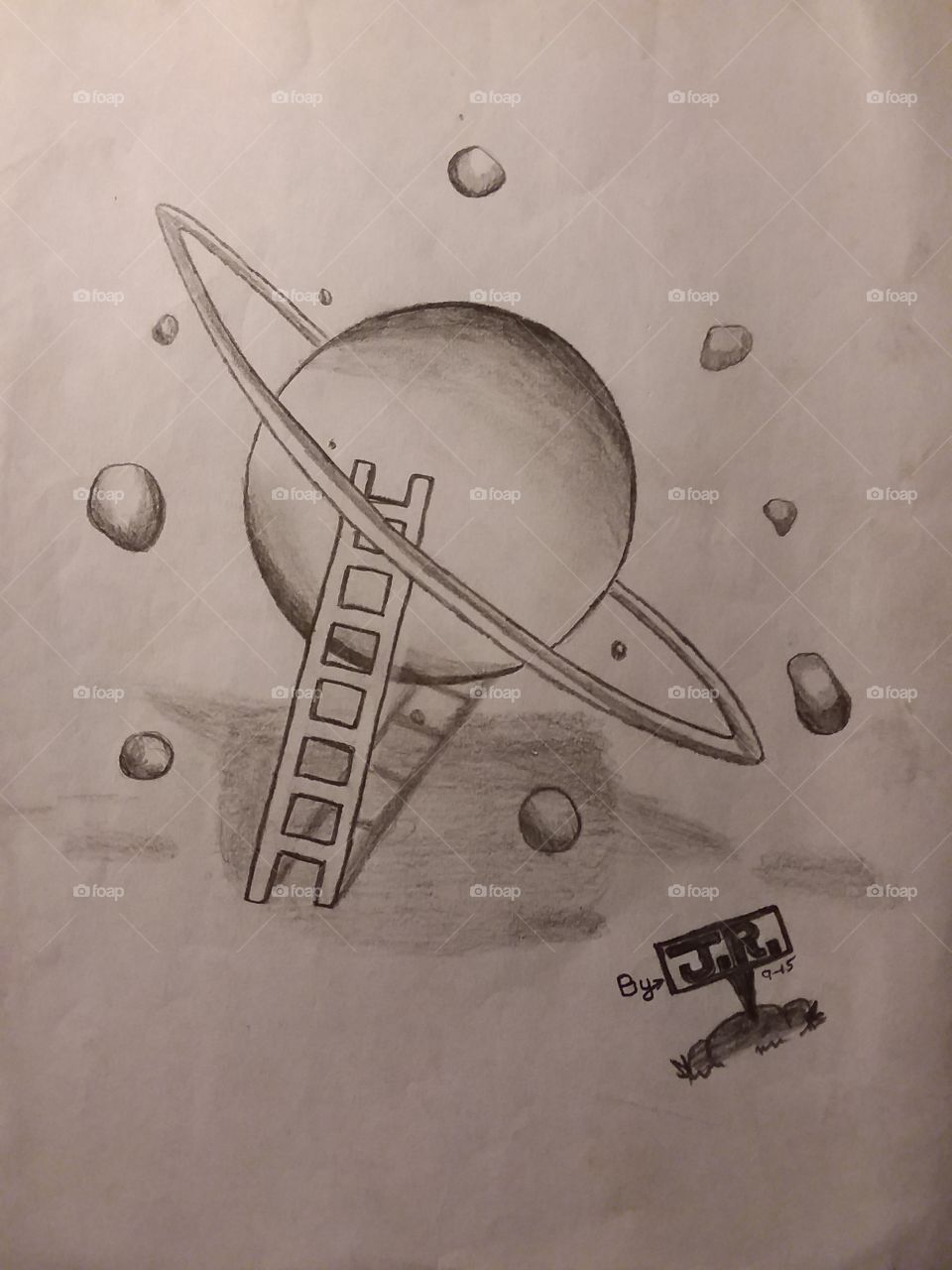 My Pencil Drawings; Ladder to Saturn