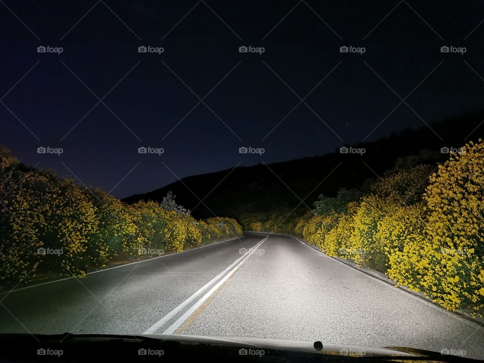 Dark mountain road
