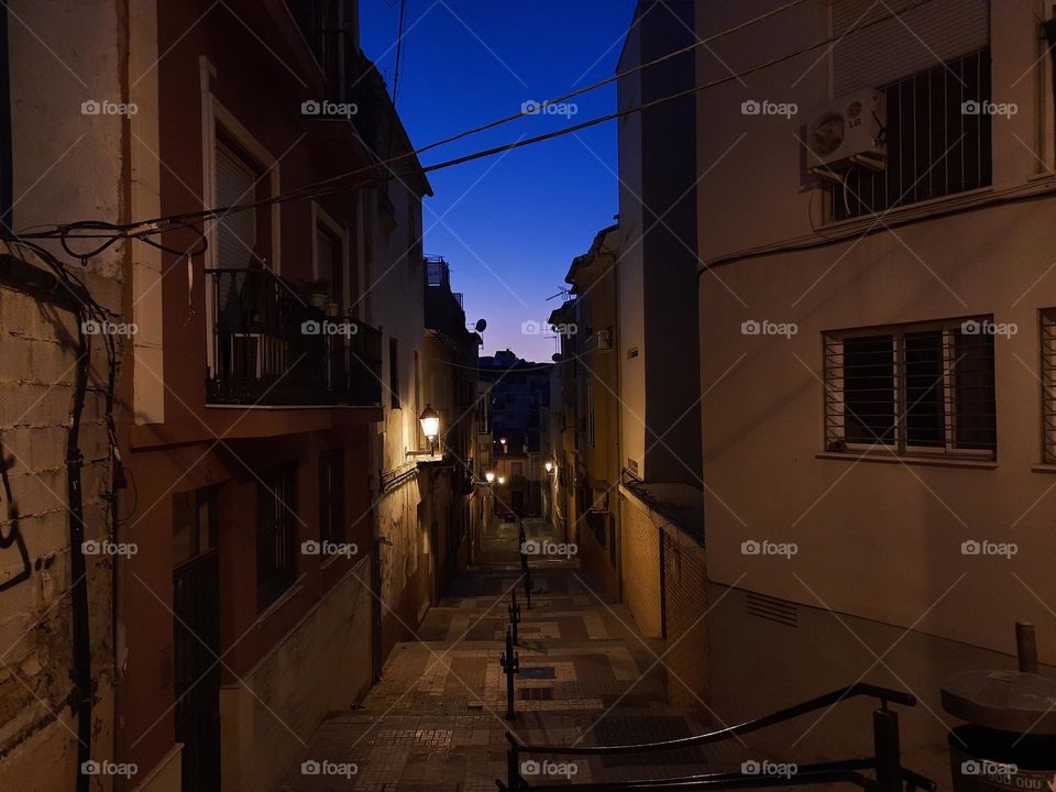 Night walk Malaga, Spain