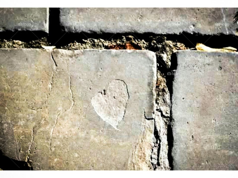 Heart in a brick wall