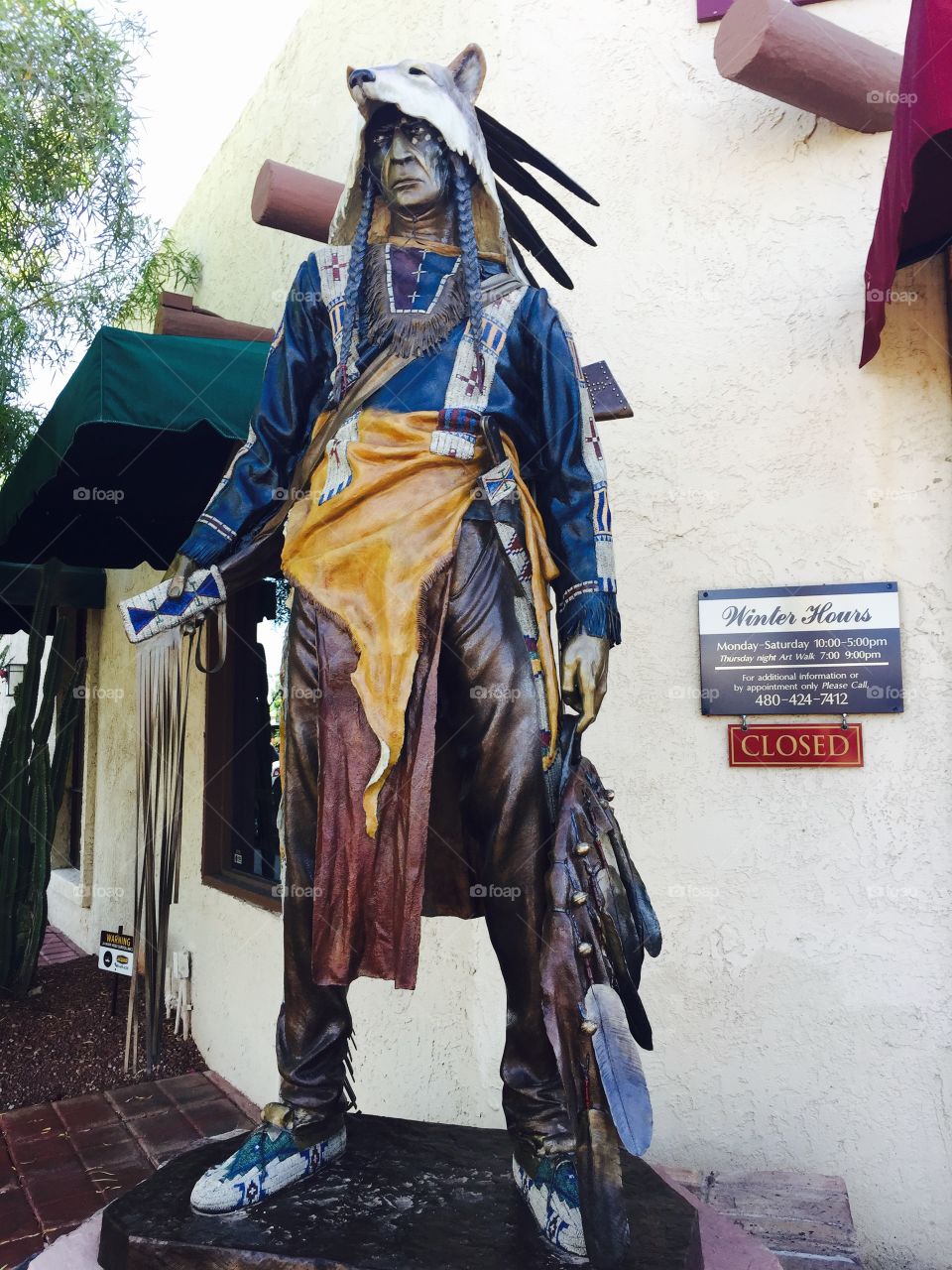 Native American statue