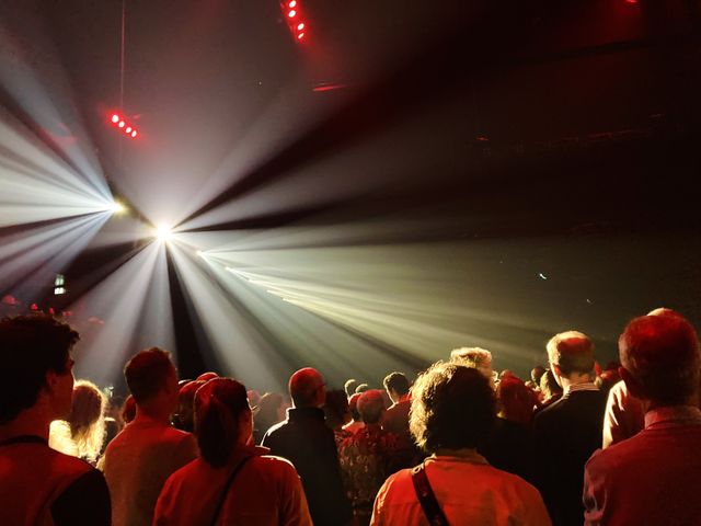 People listening to live music 