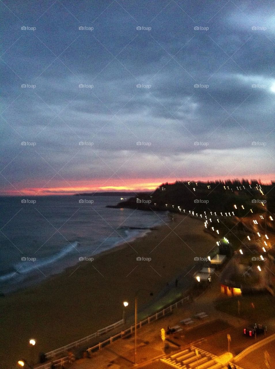 City lights at beach 