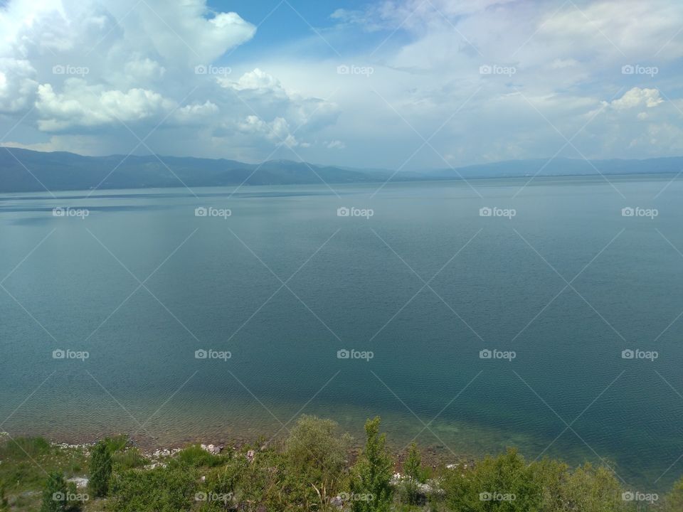 Beautiful view of the lake in Prespa. Macedonia