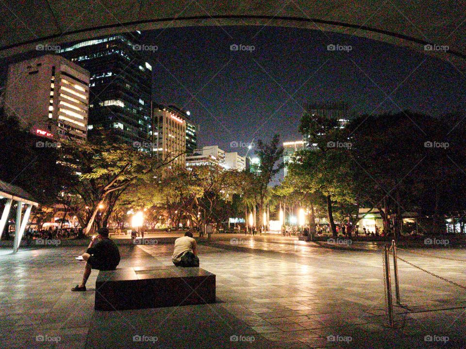 ayala triangle at night