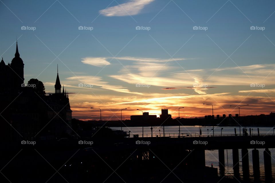 Sunset over Stockholm, Sweden