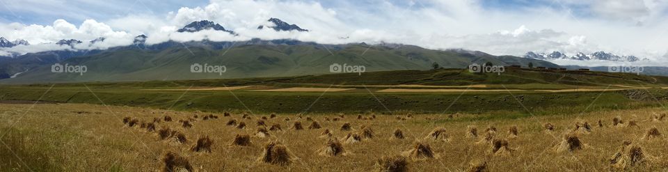 Mountain & hay amazing panorama