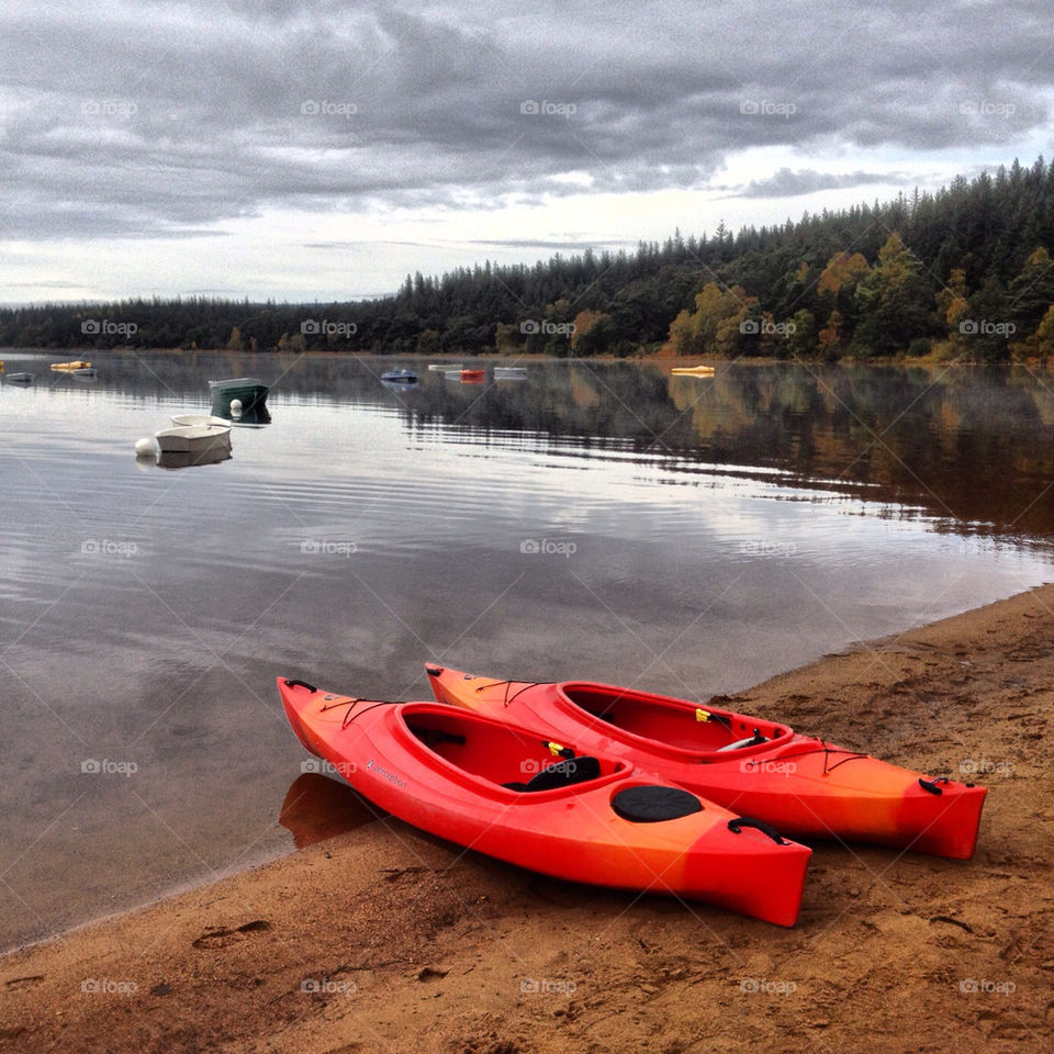 lake autumn kayak canoe by robgrangephoto