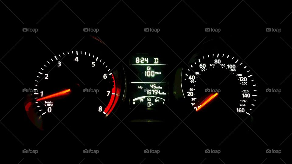 Dashboard, Speedometer, Odometer, Gauge, Car