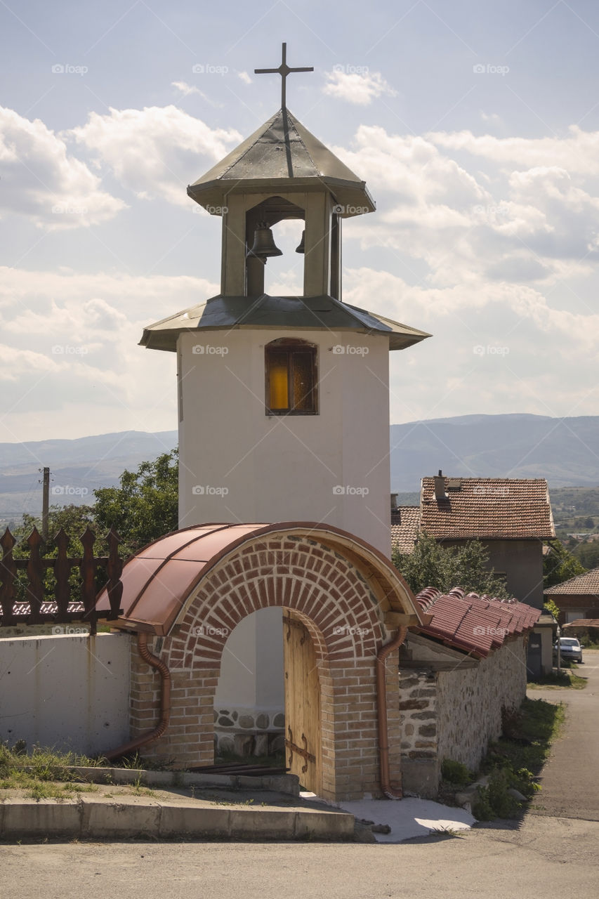 Beautiful view of St. Procopius church in Stob Village, Bulgaria