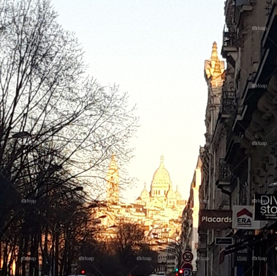 View of the sacré coeur in Paris