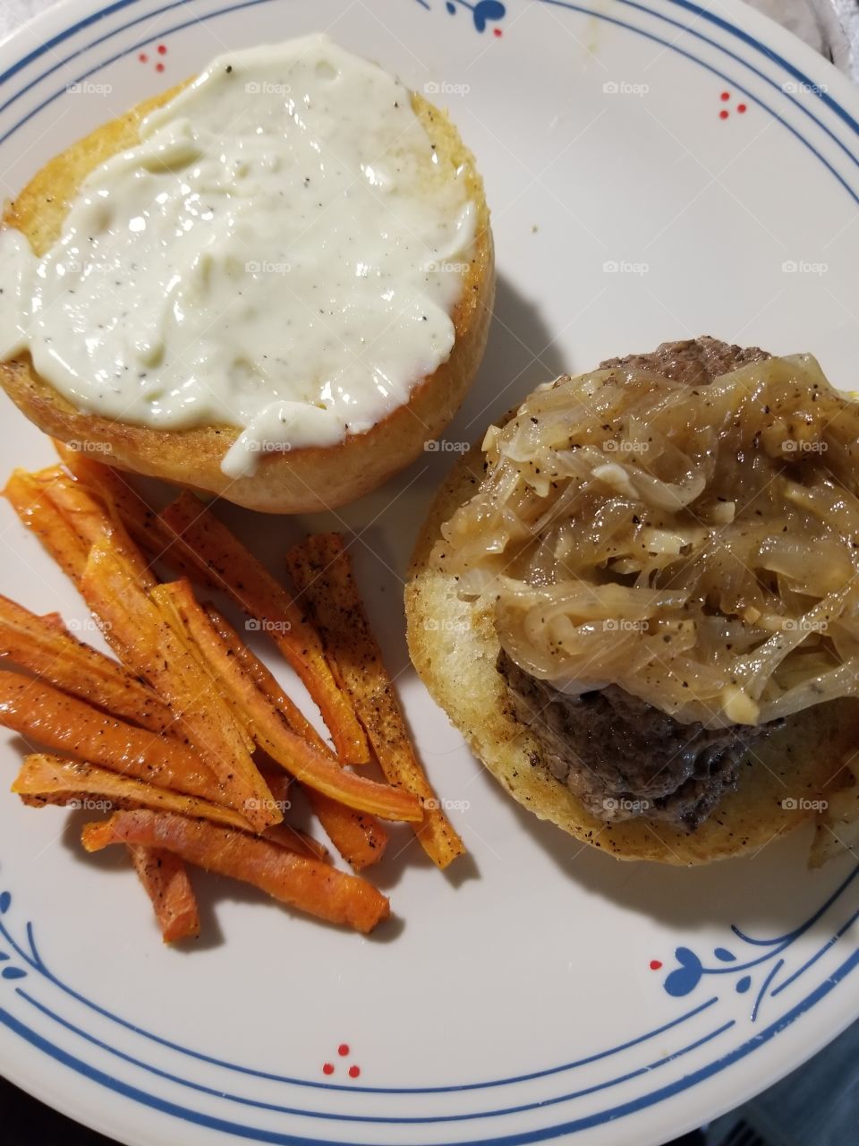 Carmelized onion burgers