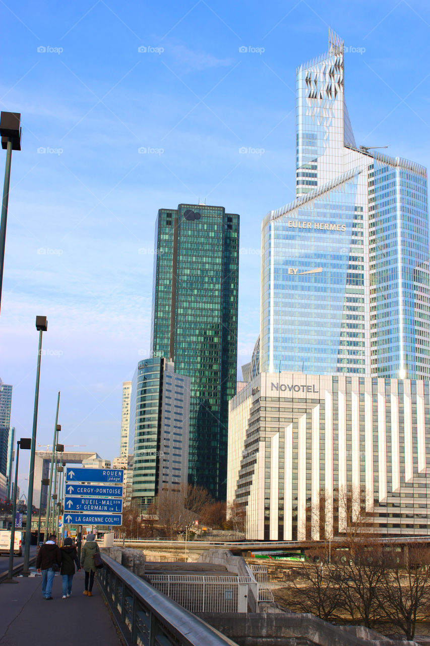 The Defence buildings.
Thefinancial district of Paris,France