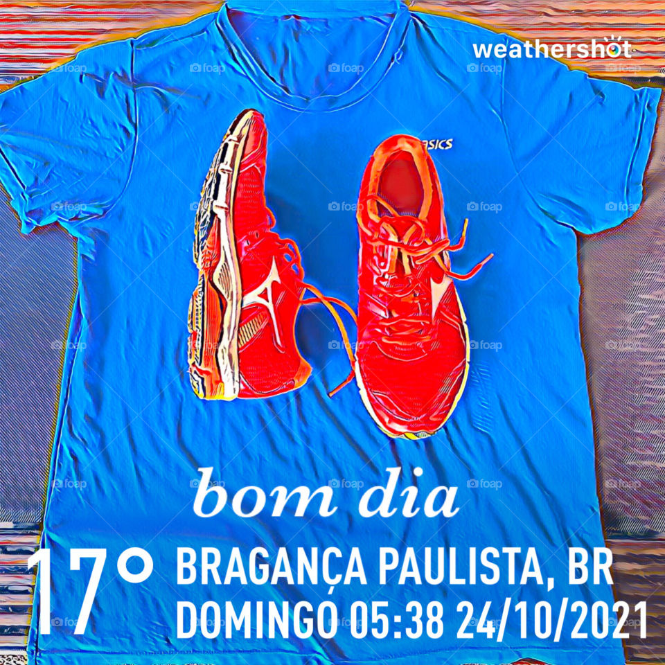 🏃‍♂️ 🇺🇸 Good Morning!  Everything ready to sweat the shirt. Let's go for a good morning jog?  Running is good for your health! / 🇧🇷 Bom dia! Tudo pronto para suar a camisa. Vamos para um bom cooper matinal? Correr faz bem para a saúde! 