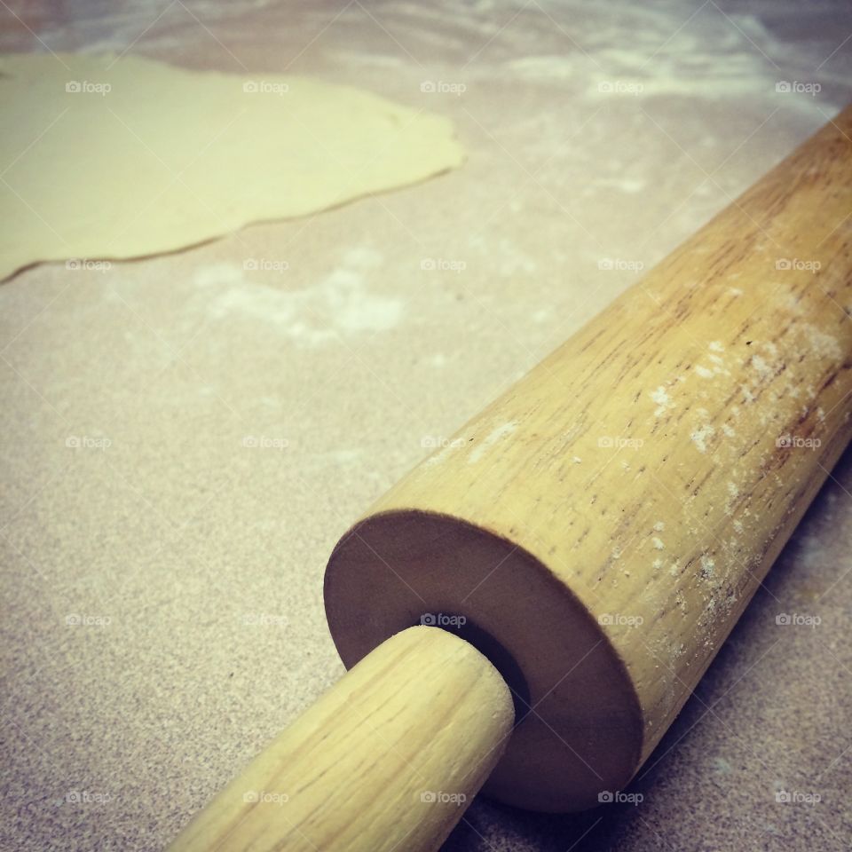 Baking. Rolling out dough 