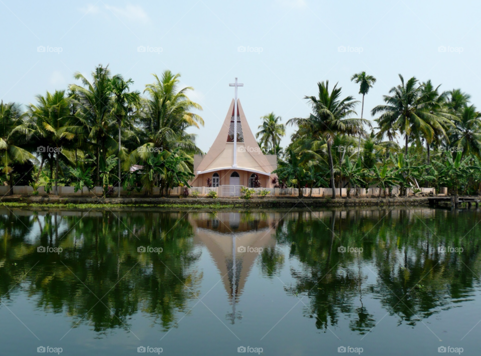 kerala water church river by glewis74