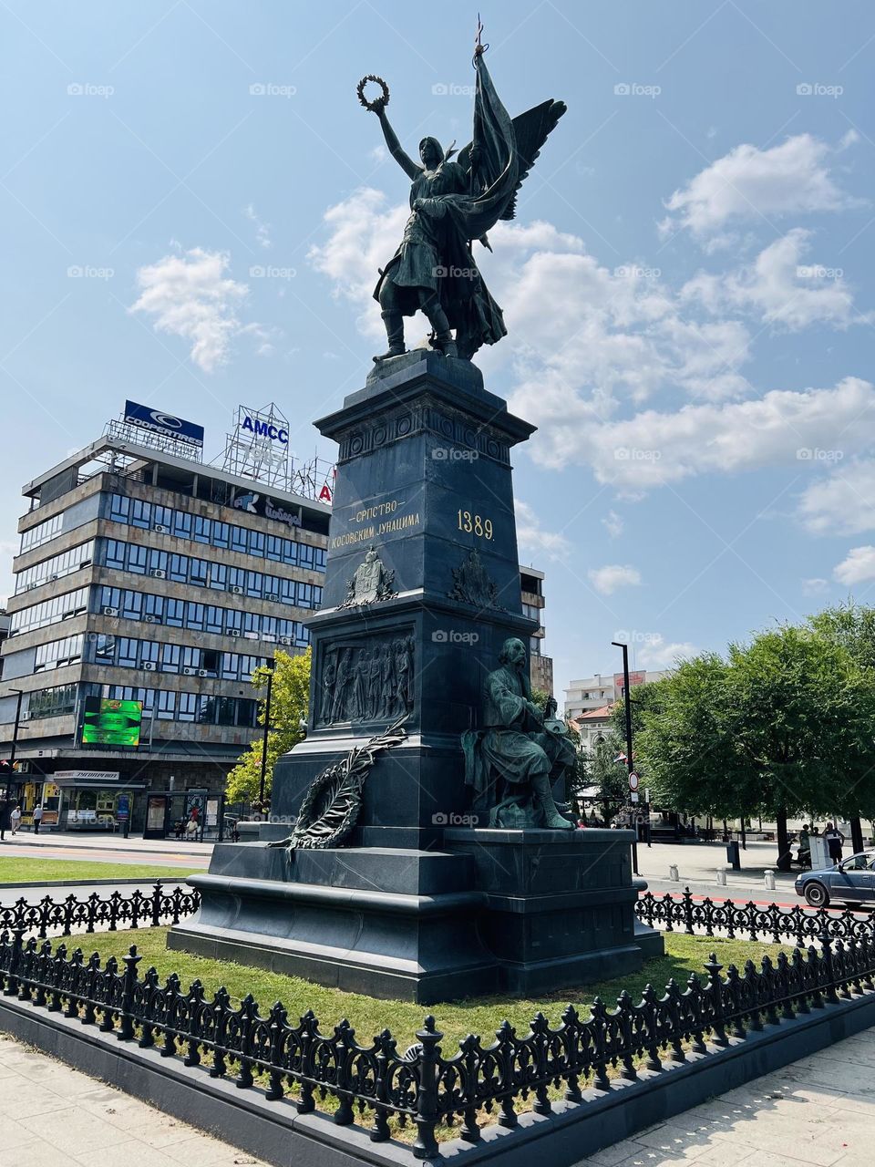 a beautiful monument in the park