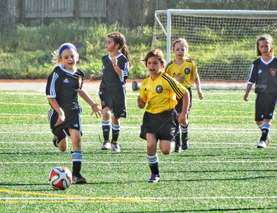 Girls Playing Soccer