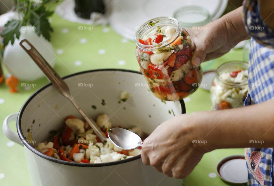 Preparing pickles for the winter