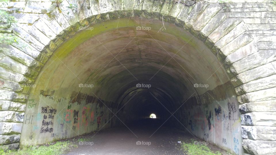 through the tunnel