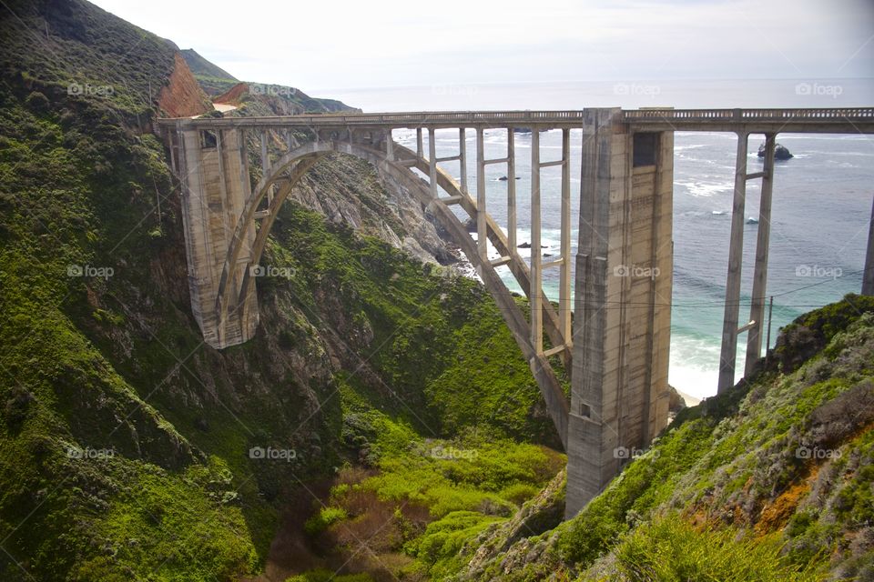 Bixby Bridge. Hwy 1,  about 10 miles south of Carmel  CA