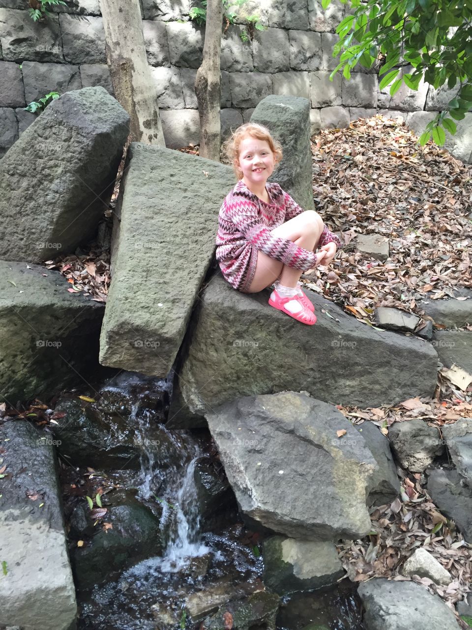 People, Child, Water, One, Stone