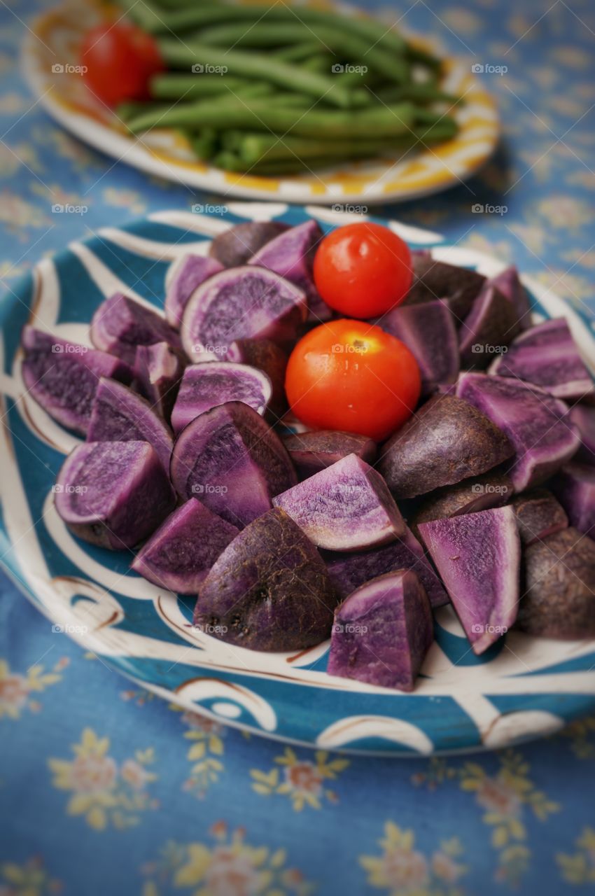 Colorful vegetables in plate