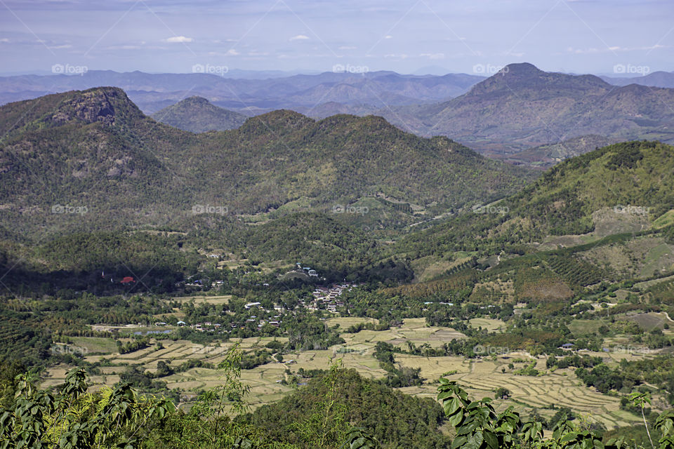 The beauty of mountains and Cityscape at Phu Rua , Loei in Thailand.