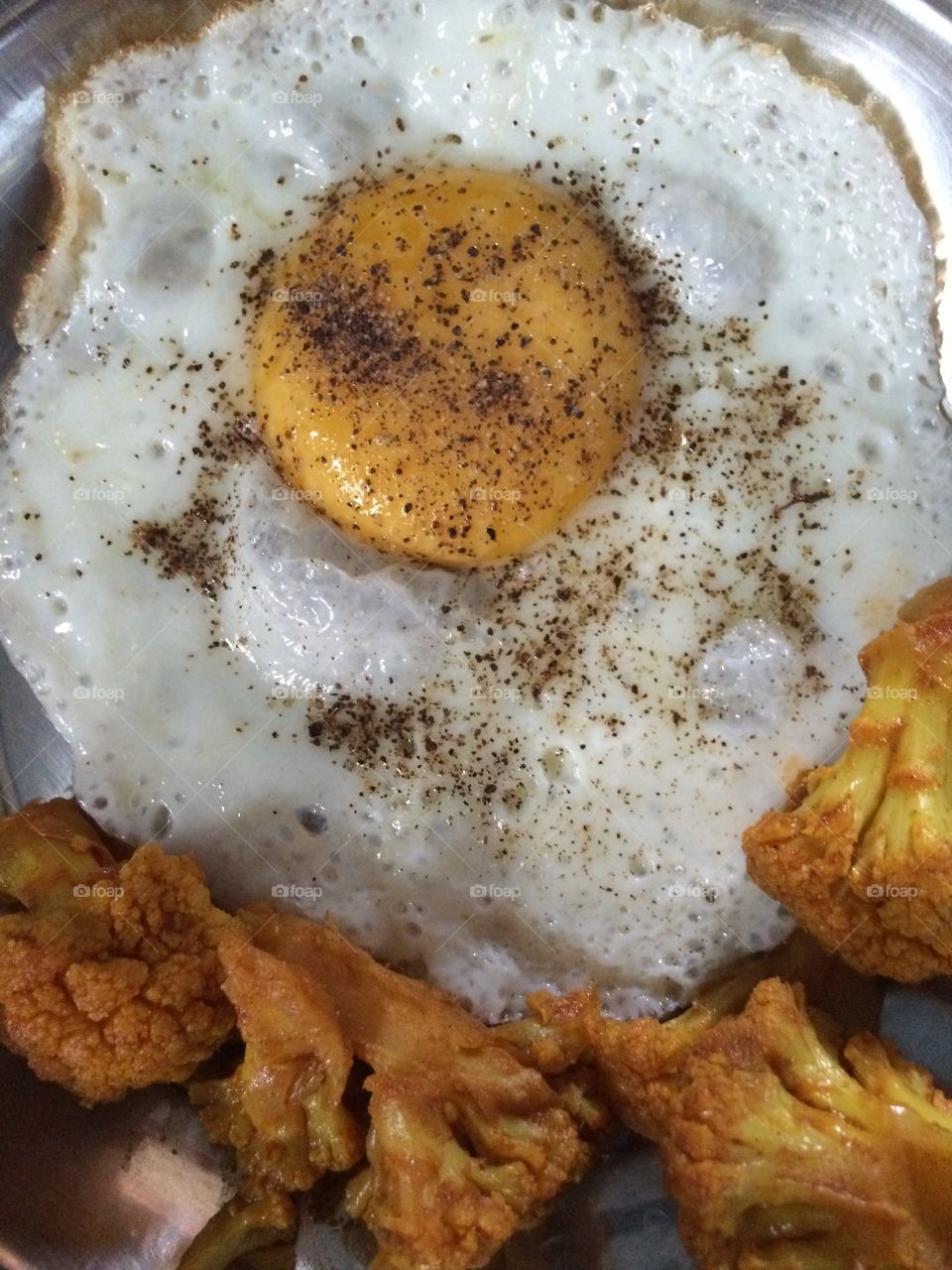 asian style food egg and cauliflower 