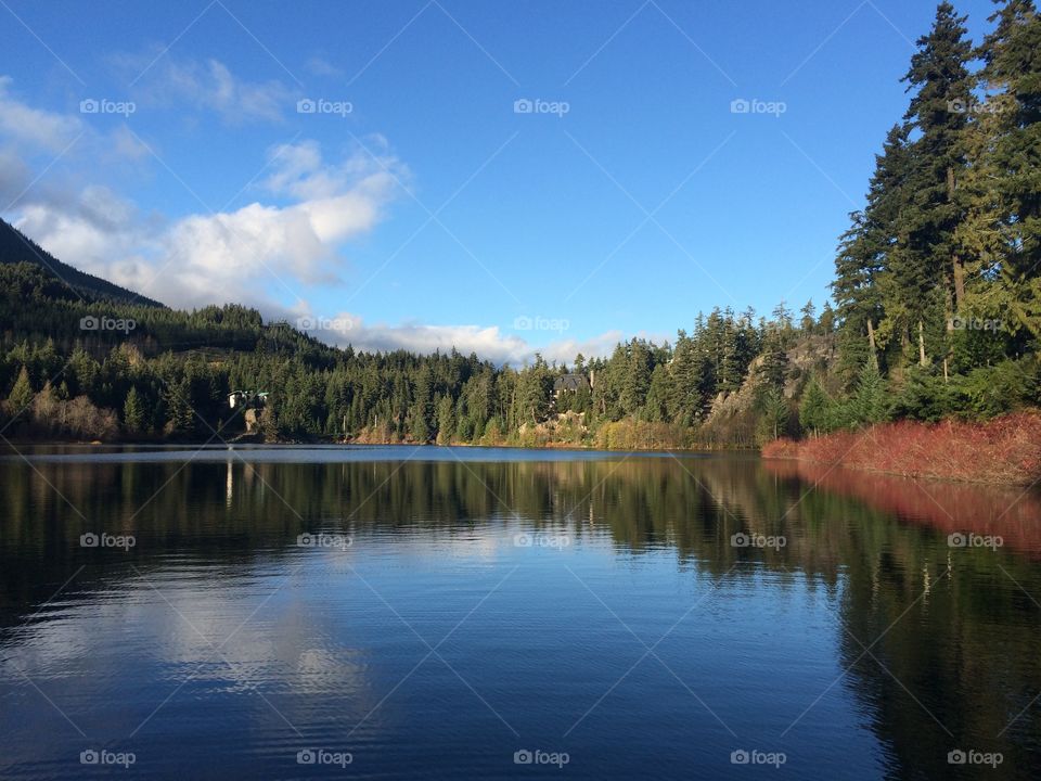 Fall reflexion on lake
