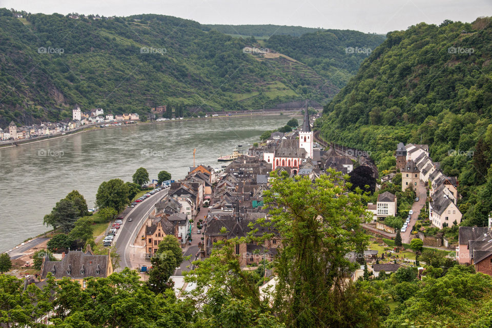 Village near the Rhine river