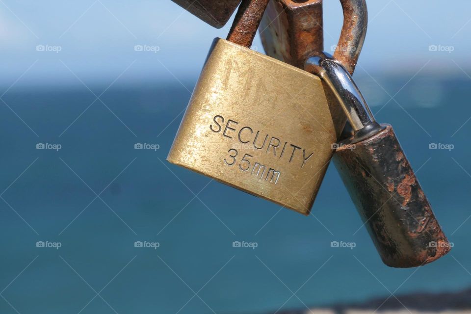 Two padlocks on the ramparts of Saint-Malo