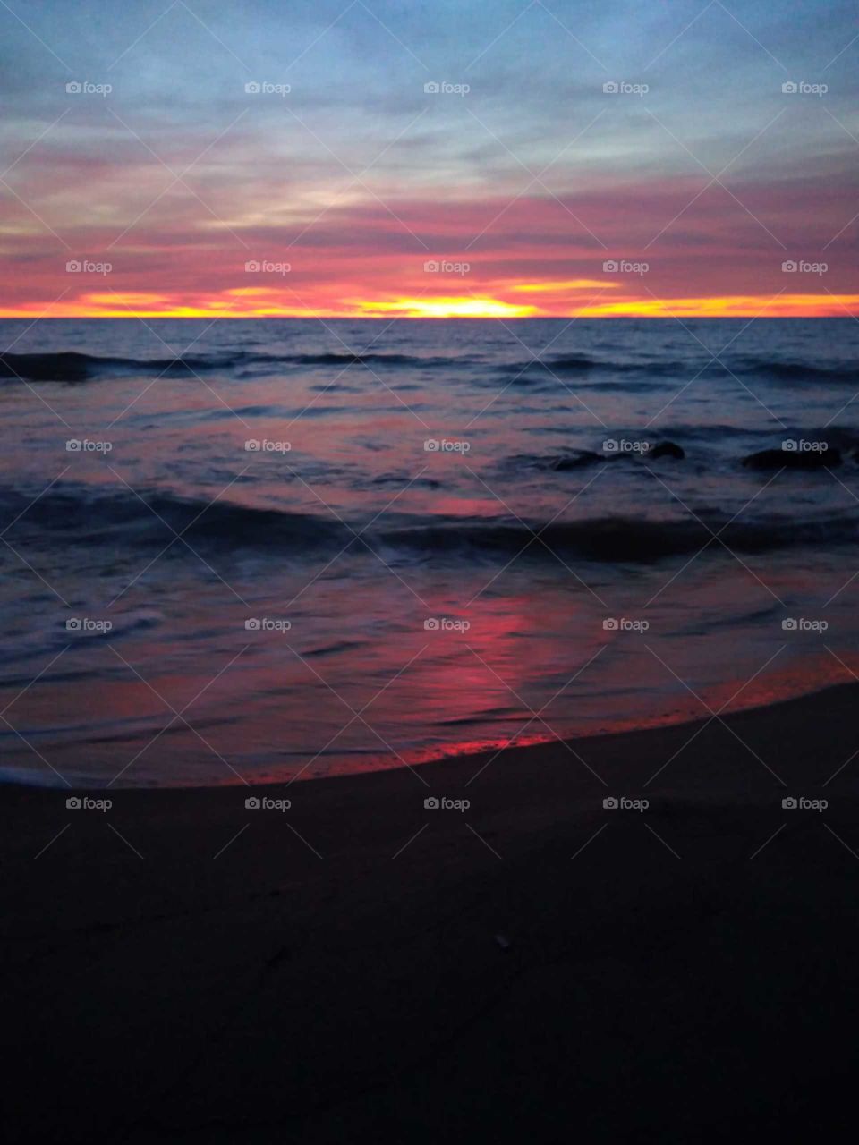 Reflection of sunset