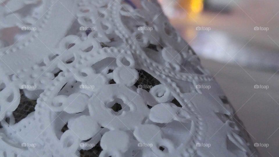 Paper lace with snowflake pattern.