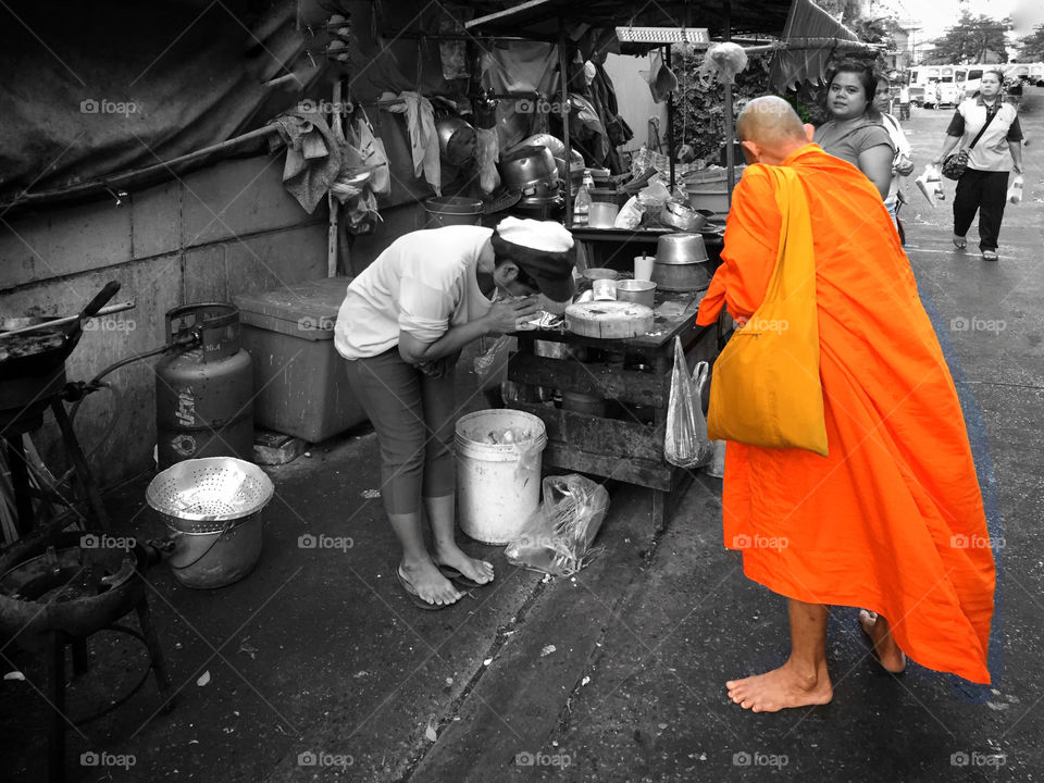 Early morning in the streets of Bangkok