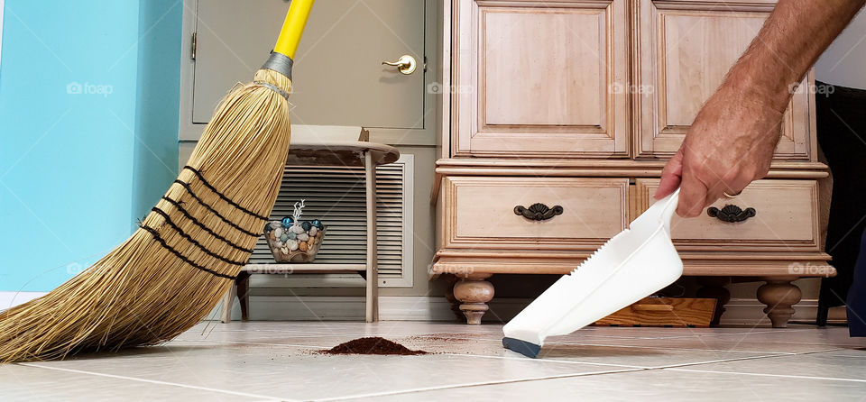 man doing the housekeeping.