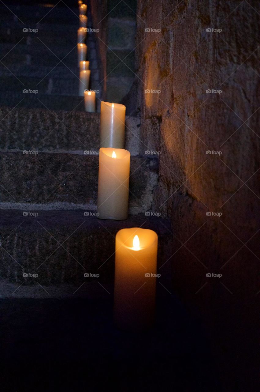 Candles on the stairs