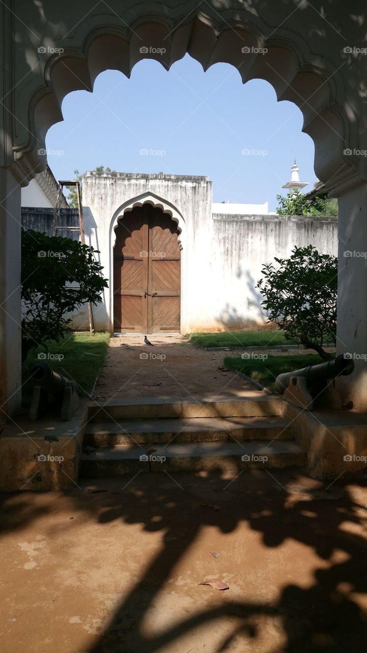 beautyfull old interior gate in chawmohalla palace hyderabad india