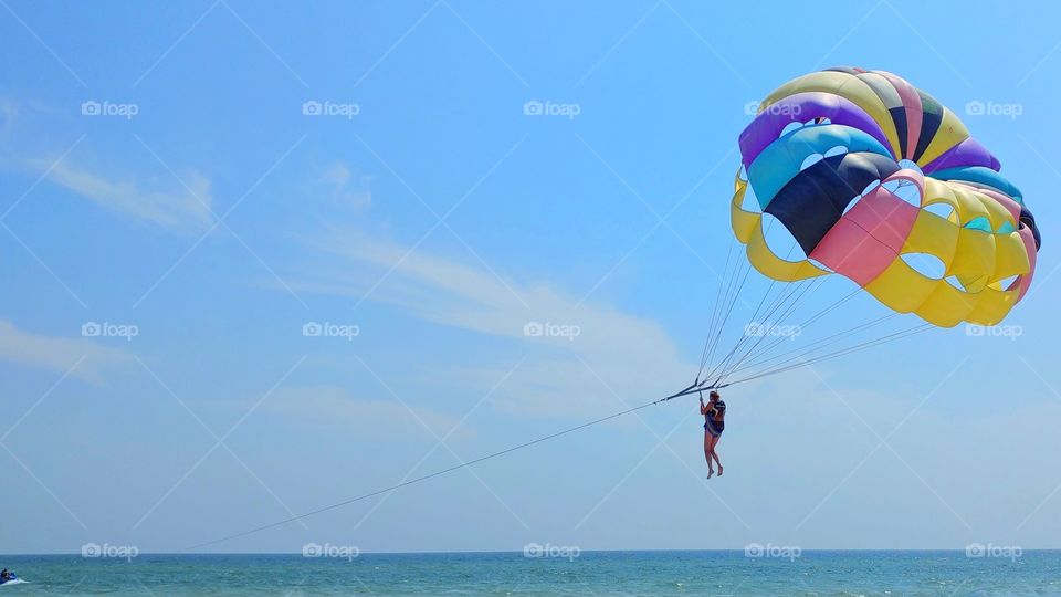 sea parachute. sun. summer