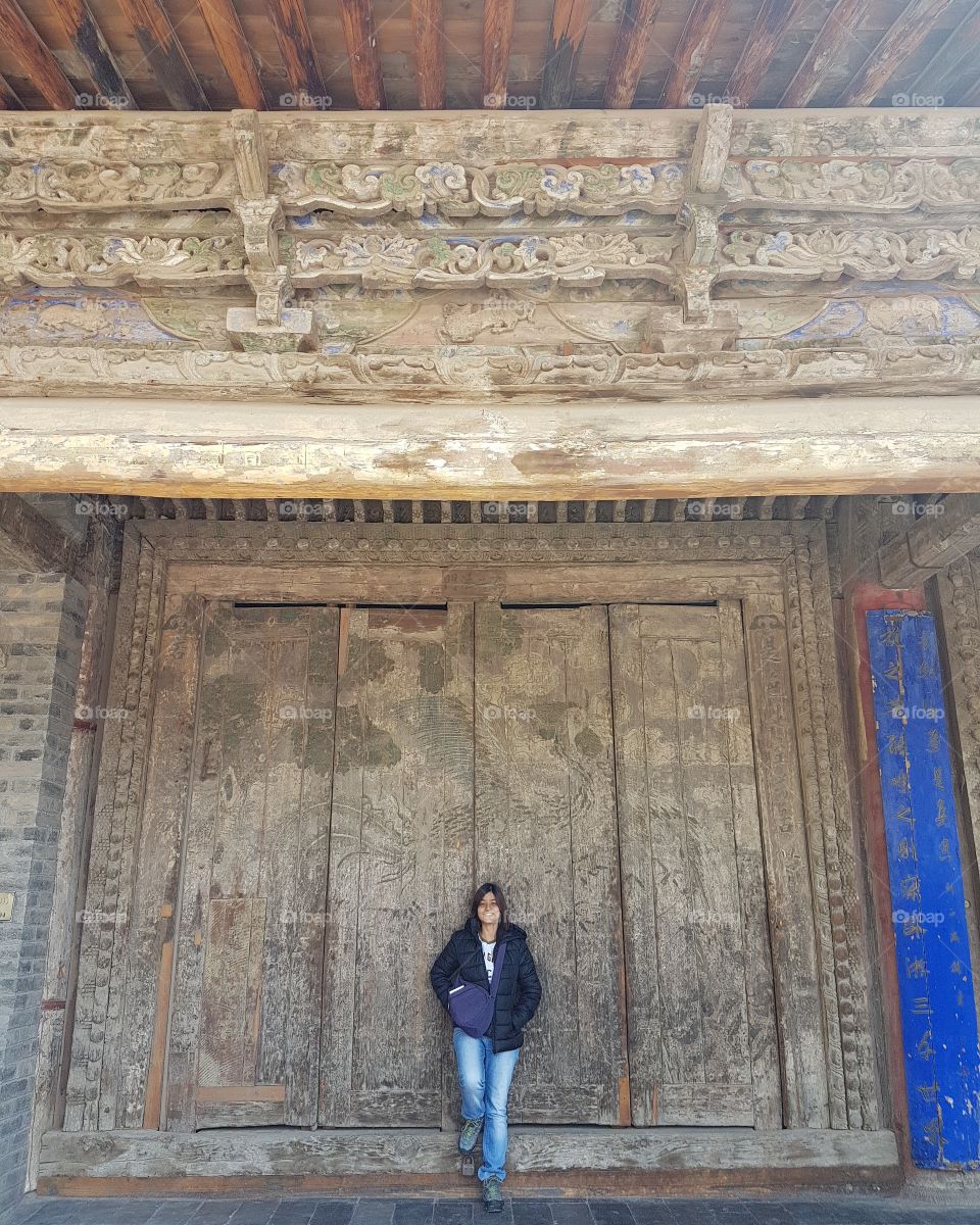 Ancient door at Zhangye Buddhist Temple
