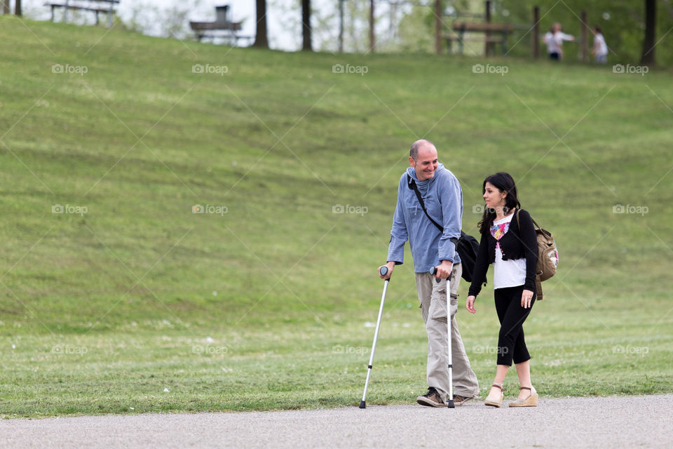 People enjoying spring